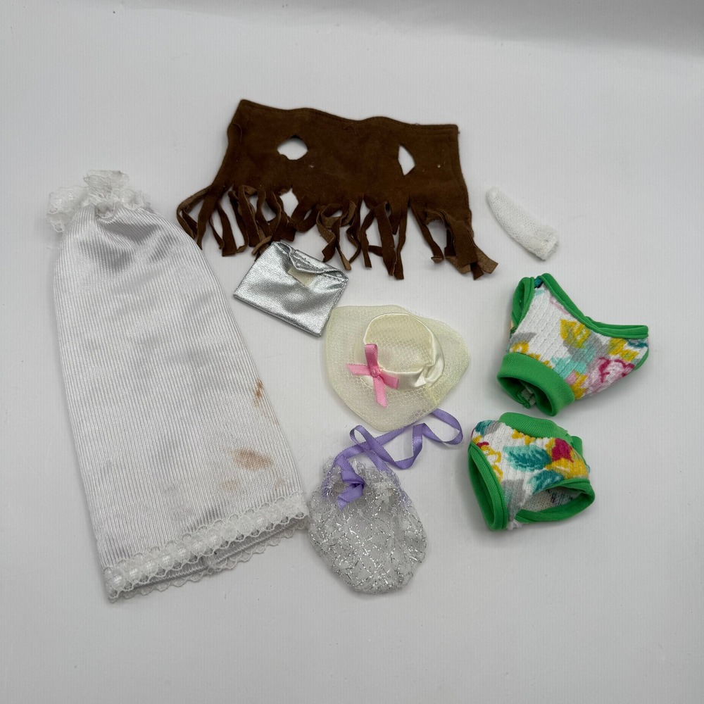 Fashion Doll Clothing Lot Western Floral Gown‎ Set Hat Bags Suit
